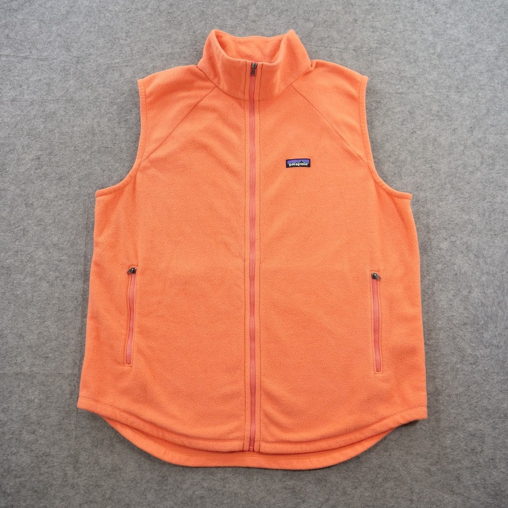 Patagonia Fleece Vest Womens Extra Large Orange Full Zip Active Outerwear